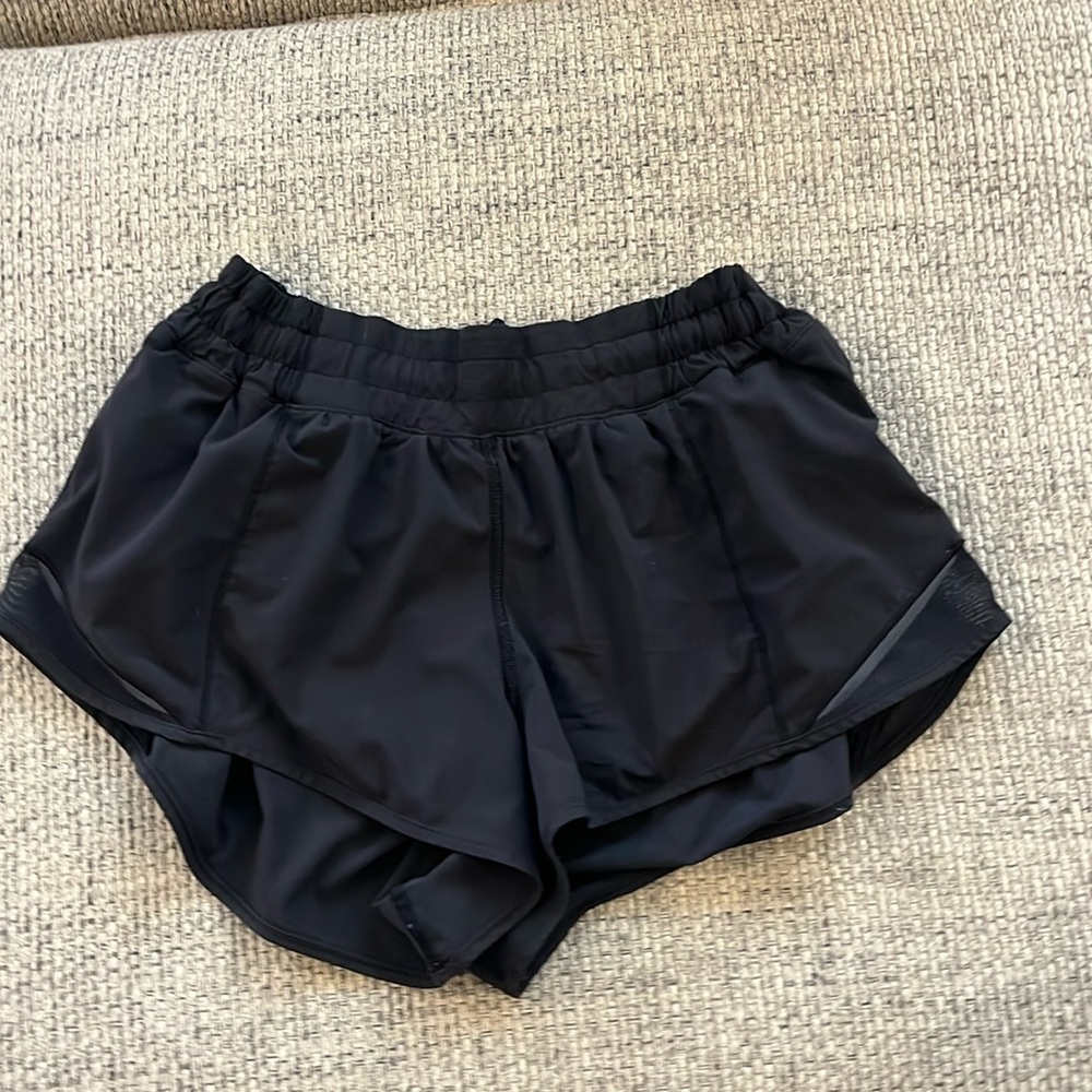 COPY - Black Lululemon Hotty Hot shorts. Size 8